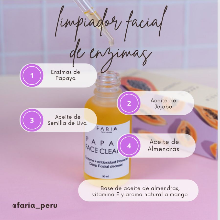 Limpiador Facial de Papaya x 30ml | Desmaquillante, Antioxidante e Hidratante
