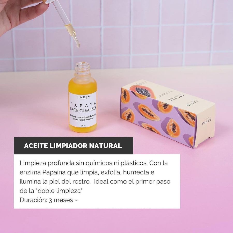 Limpiador Facial de Papaya x 30ml | Desmaquillante, Antioxidante e Hidratante