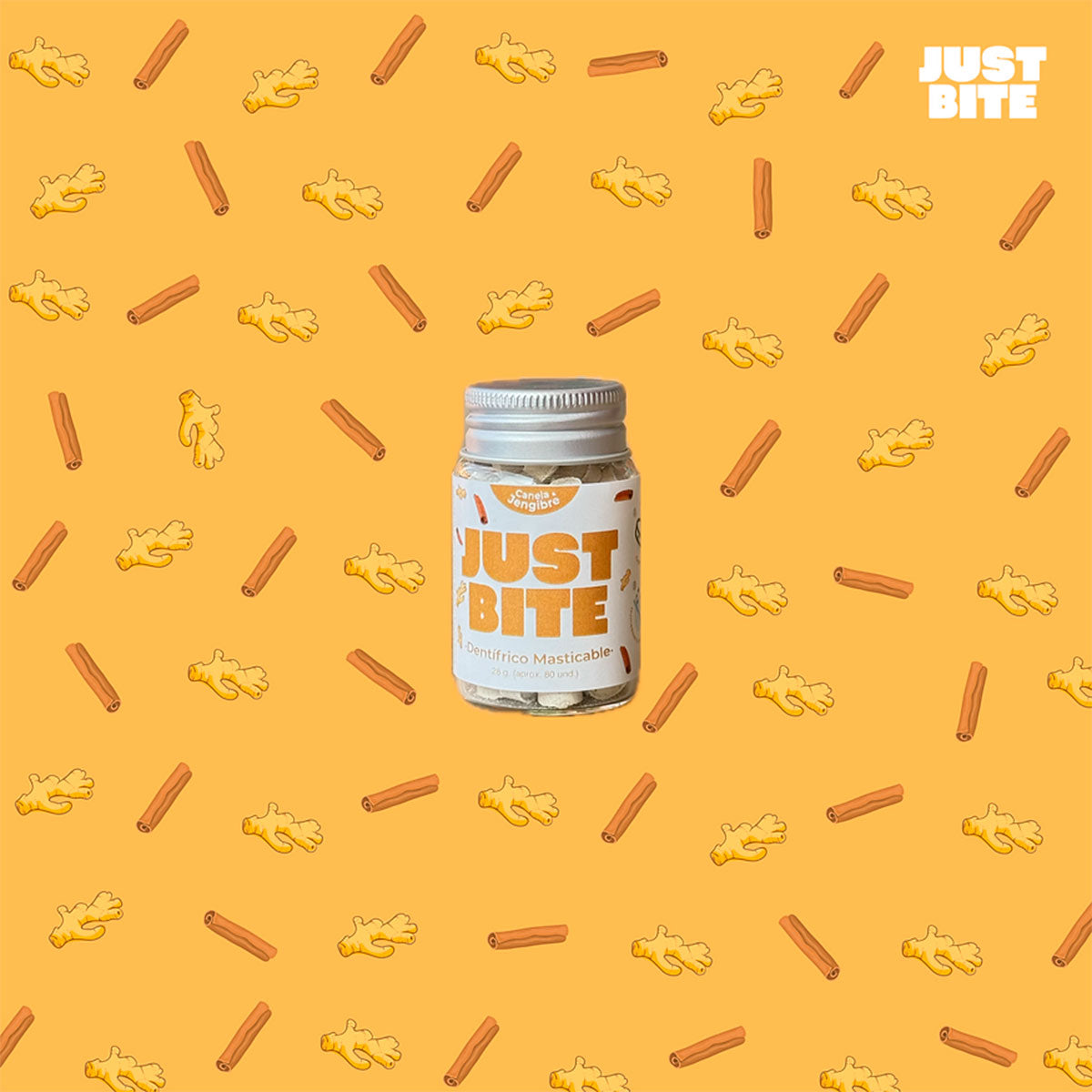 Pasta Dental Natural Sin Flúor en Pastillas - Canela y Jengibre