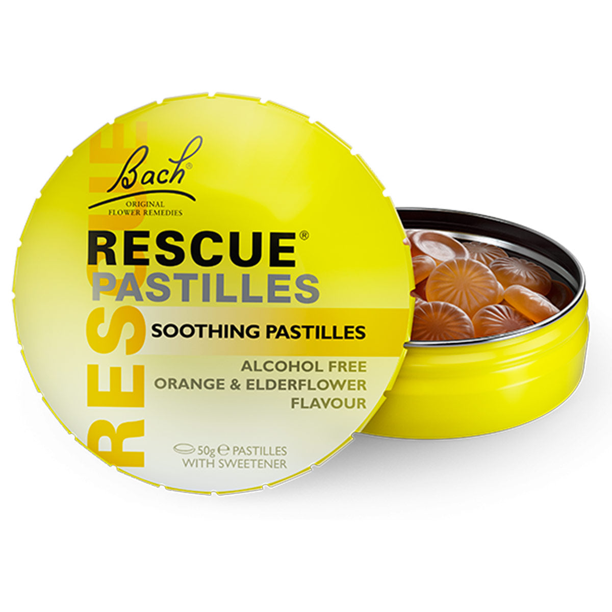 Rescue Pastilles (Fórmula Flores de Bach) - Sabor Naranja y Sauco x 50g