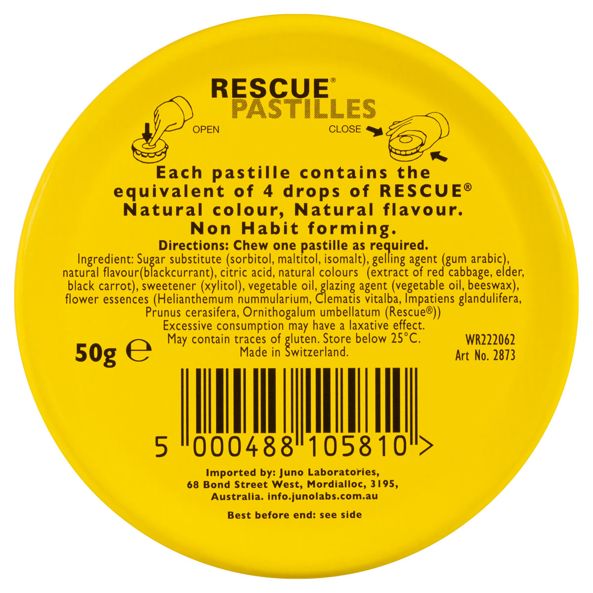 Rescue Pastilles (Fórmula Flores de Bach) - Sabor Grosella Negra x 50g