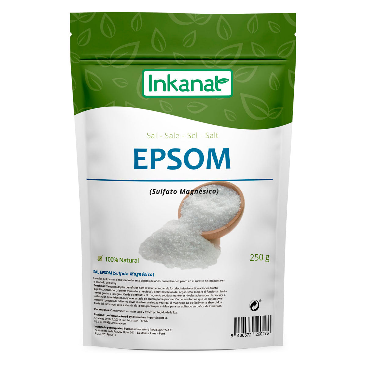 Sal de Epsom Pura (Sulfato de Magnesio) x 250g