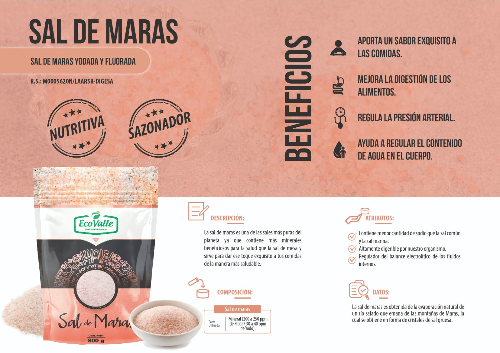 Sal Andina Rosada de Maras Fina x 800g