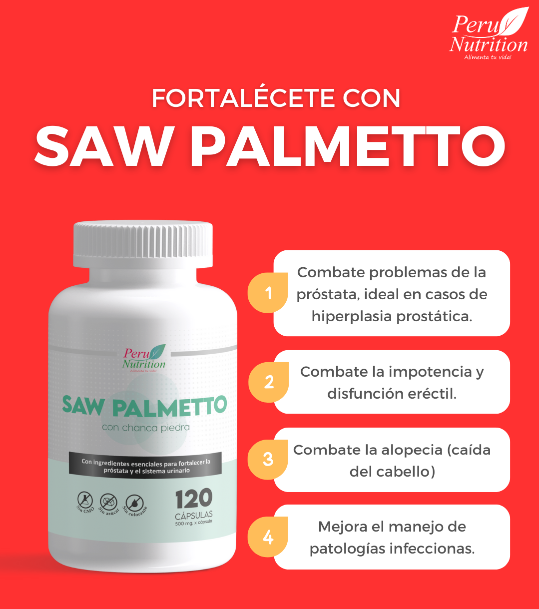 Saw Palmetto en cápsulas (120 x 500mg)
