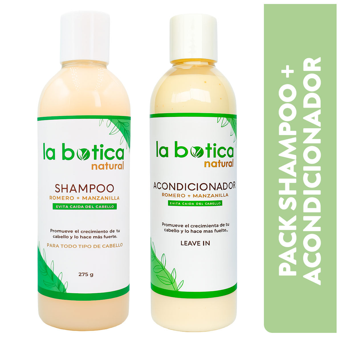 Pack Shampoo + Acondicionador Anticaída con Romero y Manzanilla