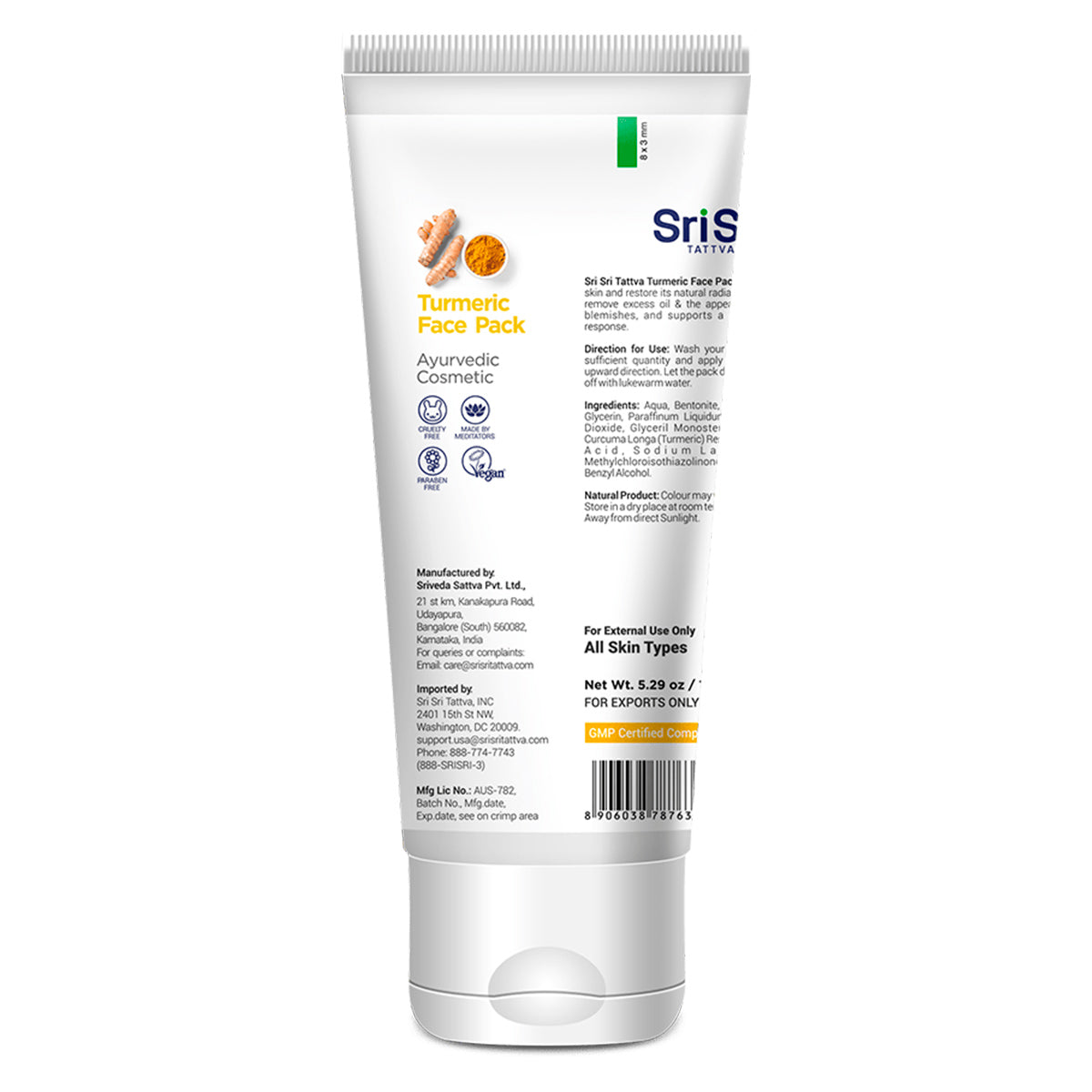 Mascarilla Facial de Cúrcuma x 100g – Antiinflamatoria, Antioxidante y Purificante | Hecha en India