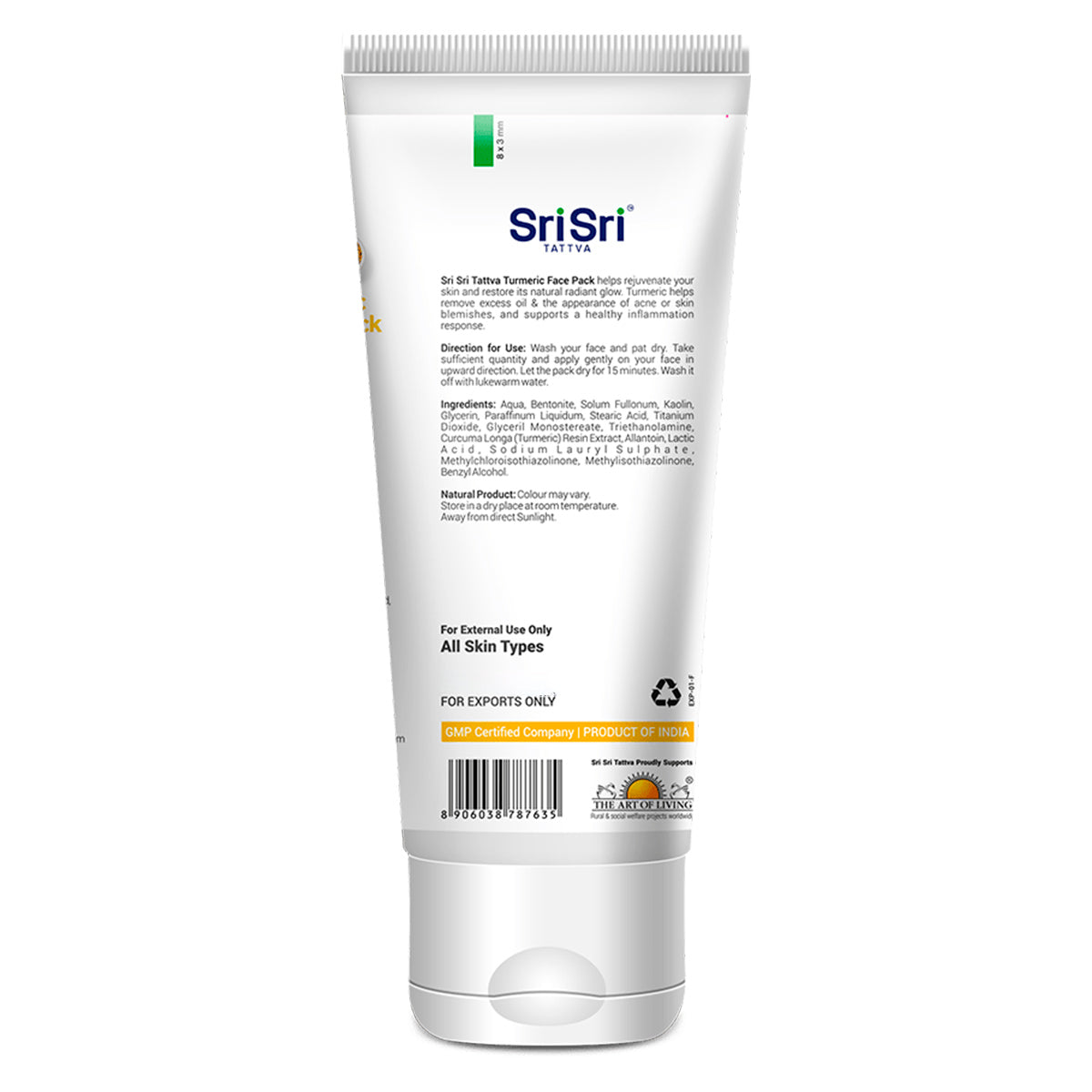 Mascarilla Facial de Cúrcuma x 100g – Antiinflamatoria, Antioxidante y Purificante | Hecha en India