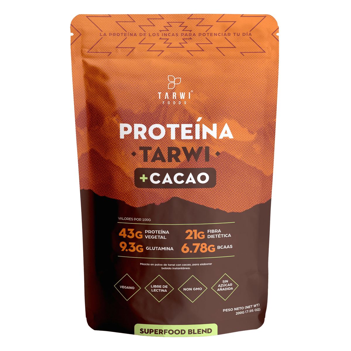 Tarwi con Cacao y Stevia – Proteína Vegetal Andina x 200g