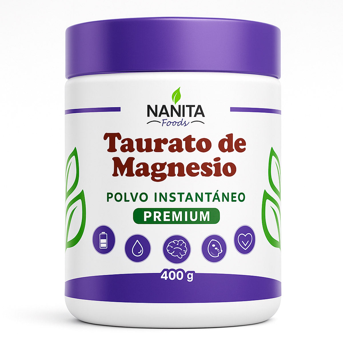 Magnesio Taurato en polvo 400g – Alta Absorción, Salud Cardiaca y Sistema Nervioso