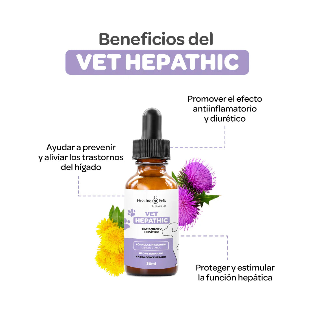 Vet Hepathic – Fórmula para la Salud del Hígado en Perros y Gatos | Protector Hepático con Cardo Mariano