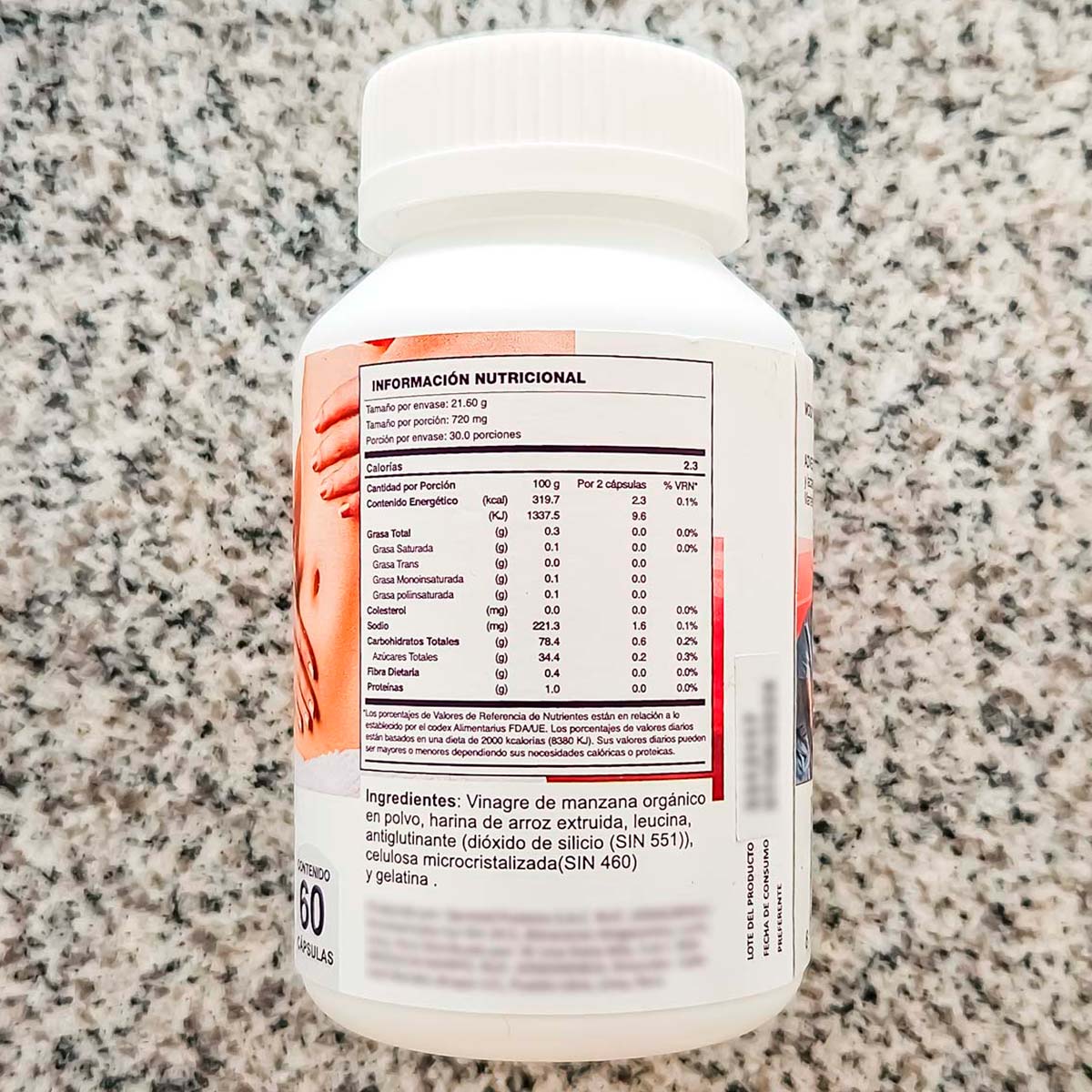 Vinagre de Manzana Orgánico x 60 cápsulas | Abdomen Plano, Digestión y Azúcar en Sangre