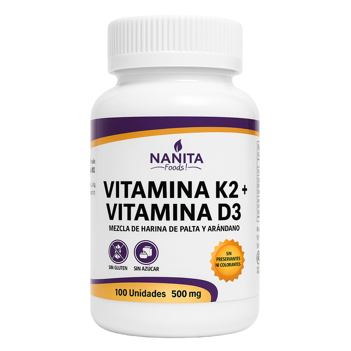 Vitamina K2 + Vitamina D3 en cápsulas (100 x 500mg) – Salud Ósea y Cardiovascular