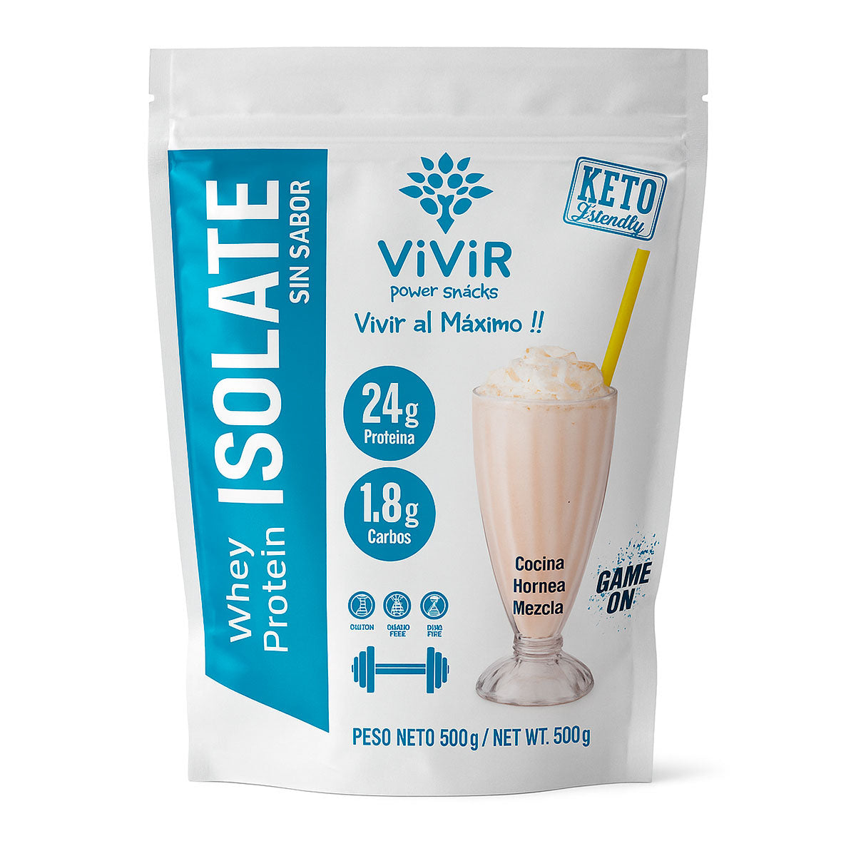 Proteína Whey Isolate Sin Sabor 500g | 100 % Suero de Leche Puro – Alta Absorción, Sin Maltodextrina