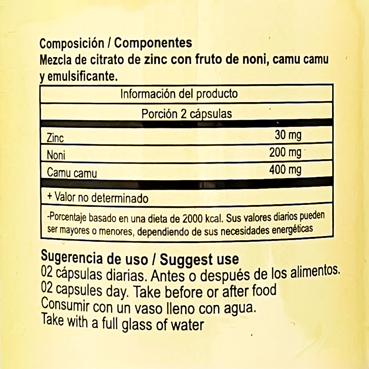 Citrato de Zinc 30mg (100 cápsulas)