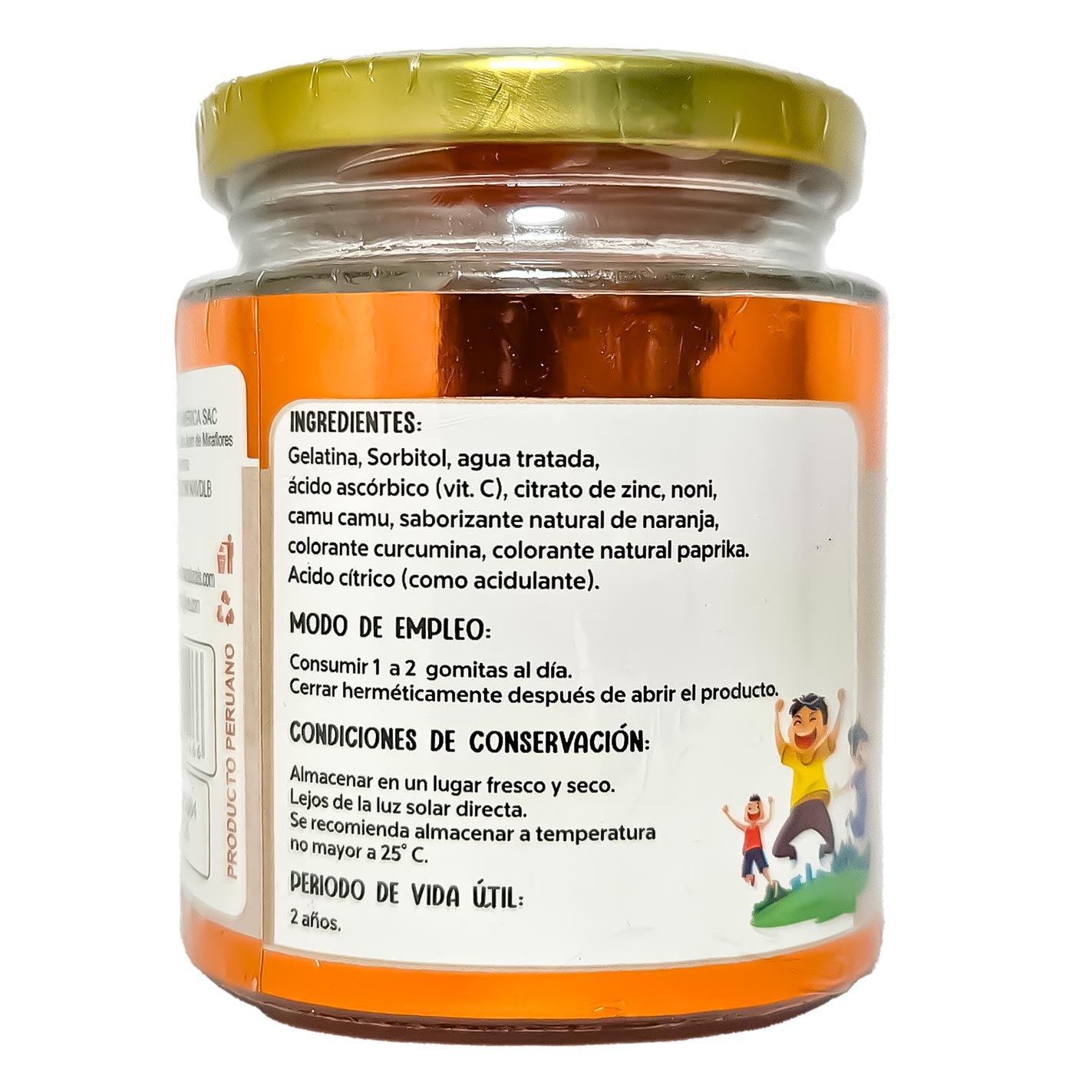 Gomitas de Zinc con Sabor Natural a Naranja para Niños x 70u