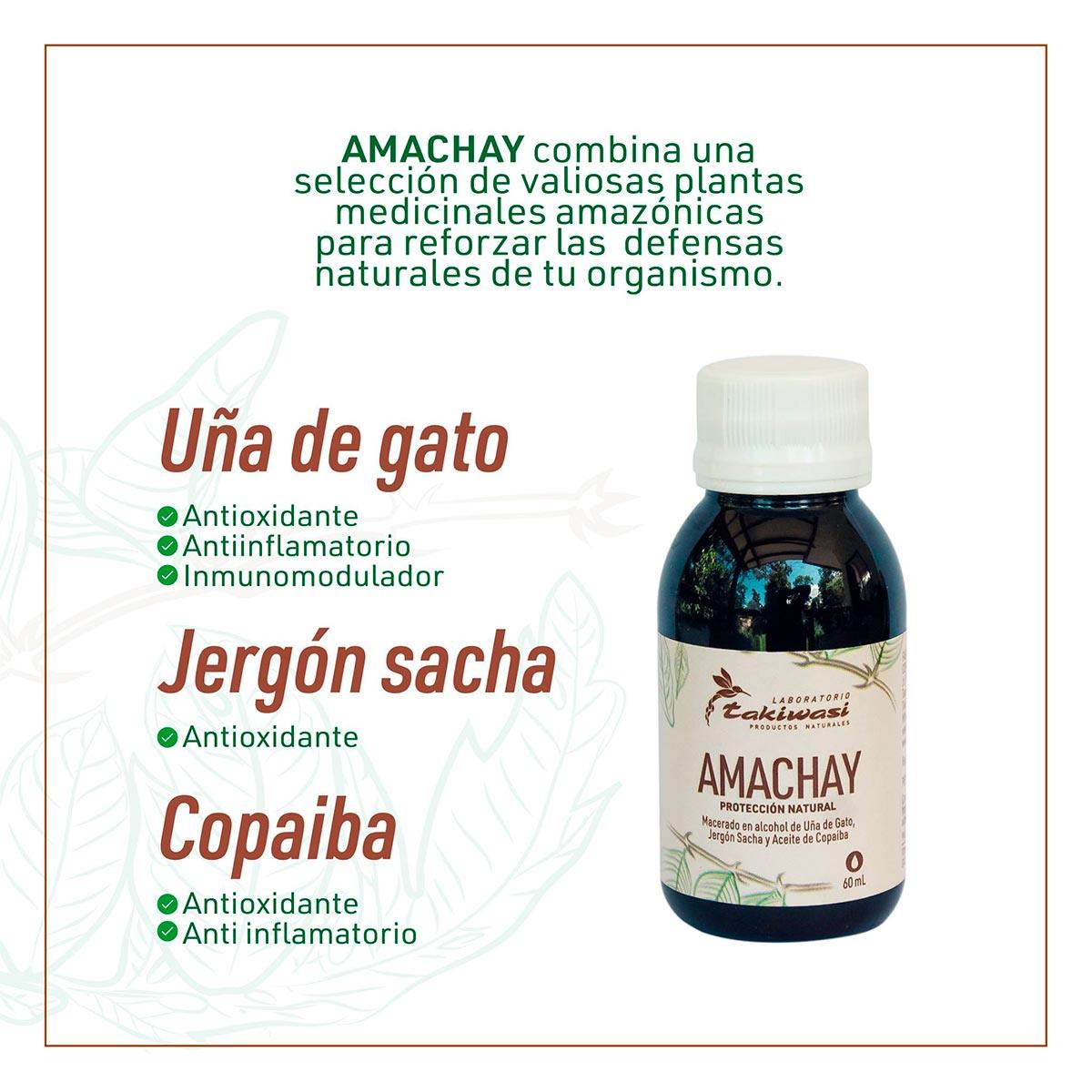 Extracto Amachay (Uña de Gato + Jergón Sacha + Copaiba) x 60ml - Tikafarma