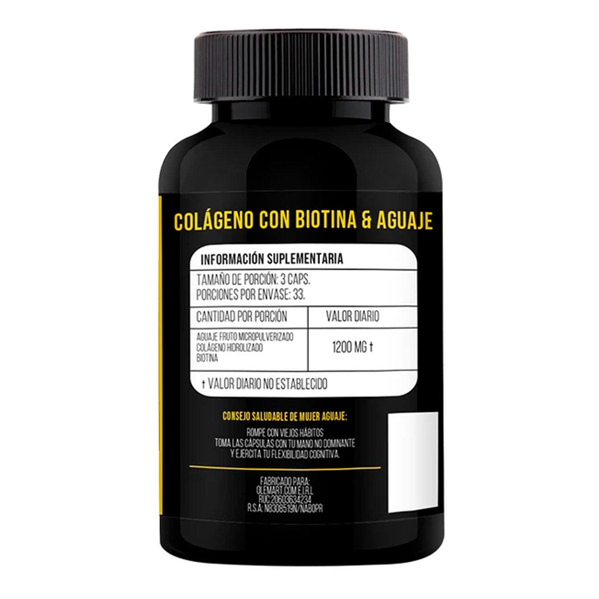 Colágeno Hidrolizado, Aguaje y Biotina en cápsulas (100 x 400mg) - Tikafarma