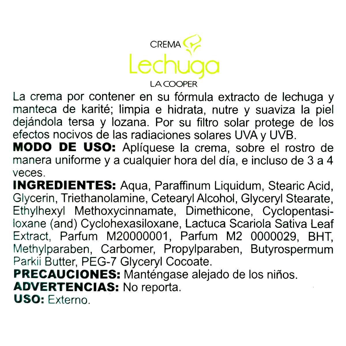 Crema de Lechuga x 50g - Tikafarma