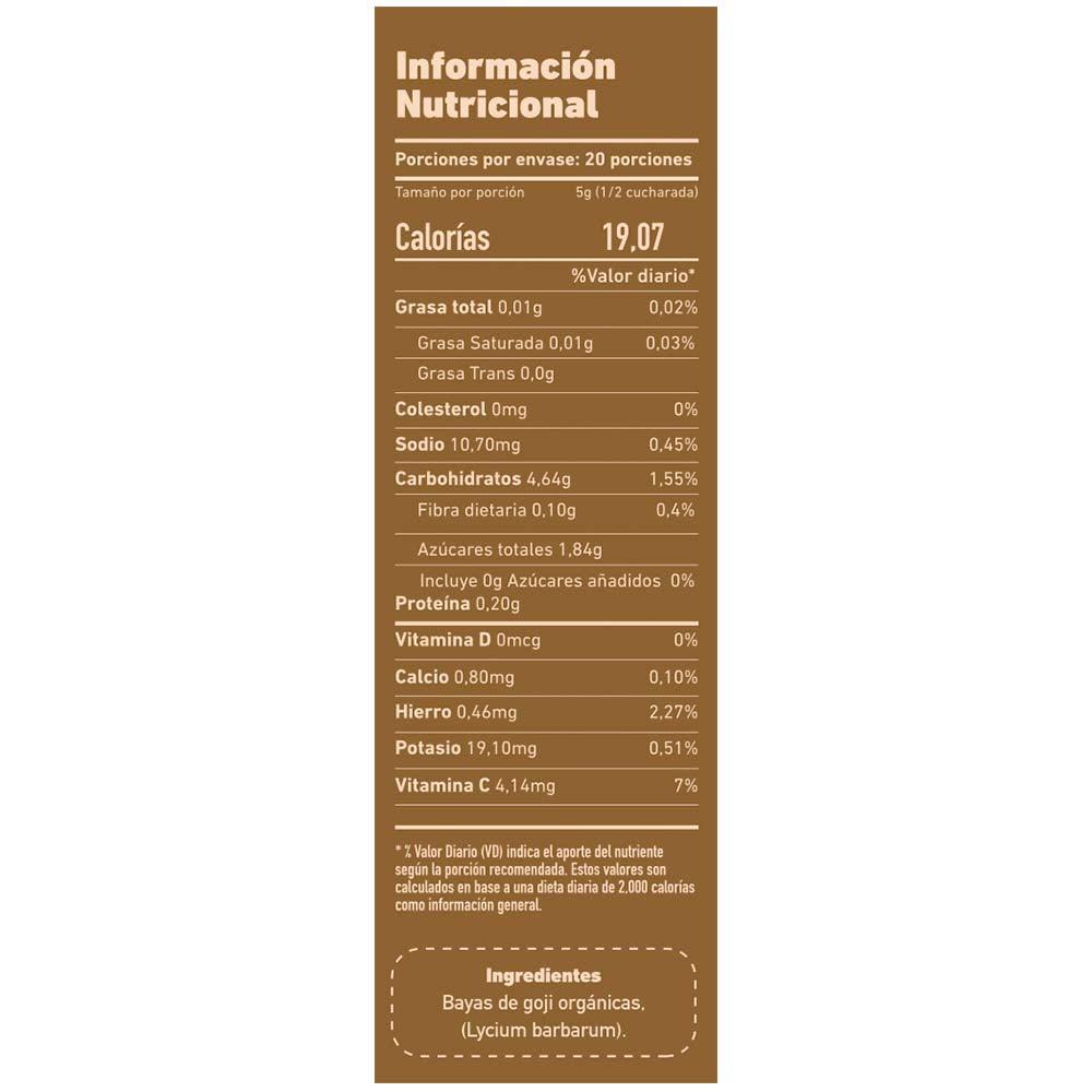 Goji Orgánico en polvo x 100g - Tikafarma