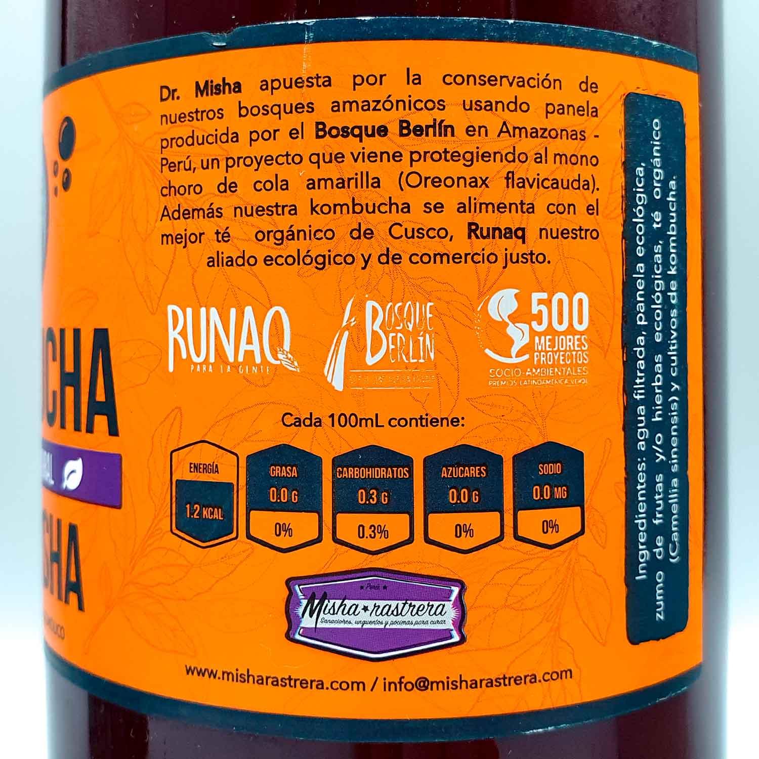 Bebida de Kombucha - Sabor Jamaica x 1 Litro - Tikafarma