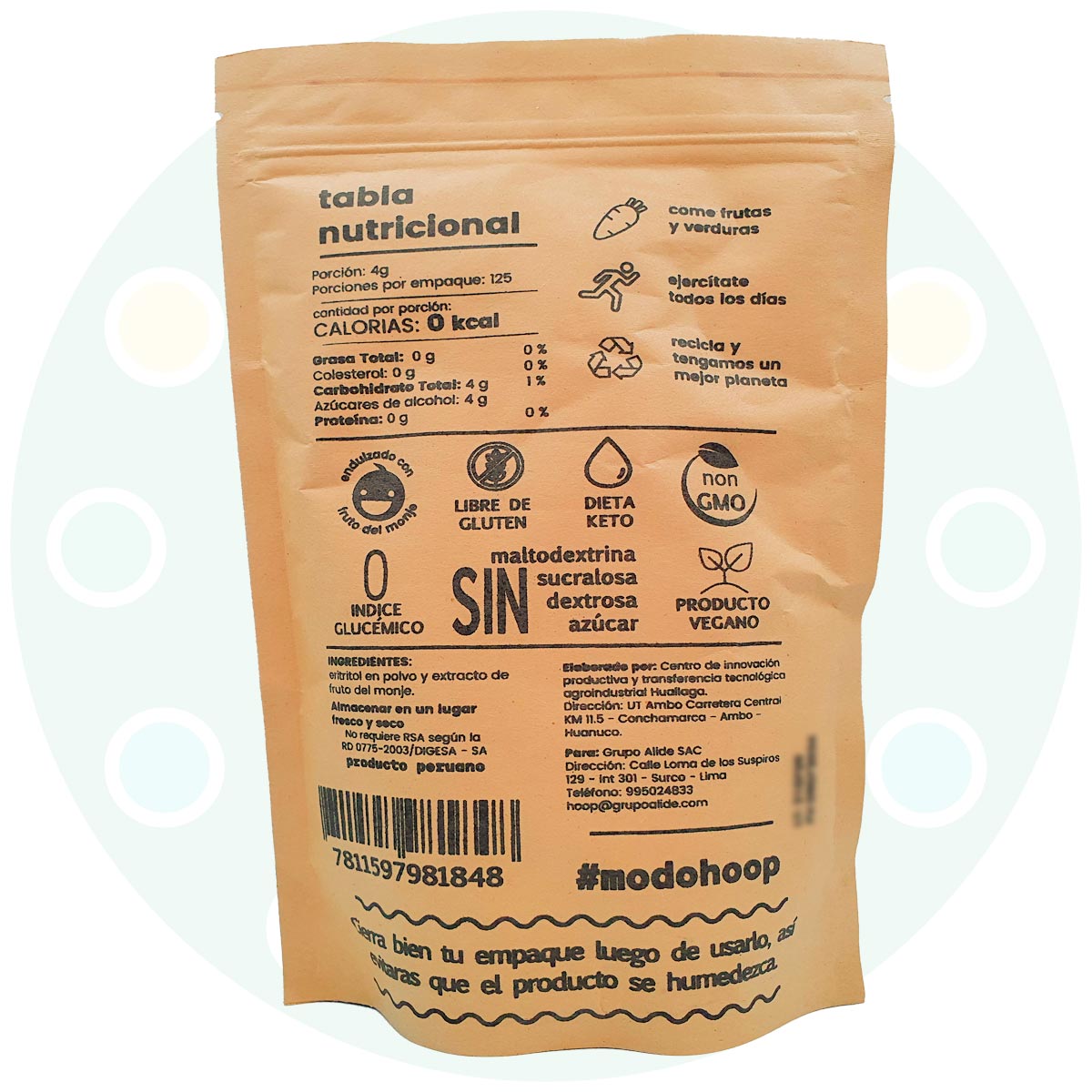 Monkfruit - Eritritol y Fruto del Monje en polvo x 500g