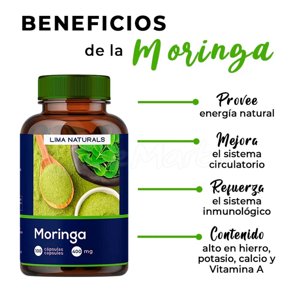 Moringa en cápsulas (100 x 400mg)