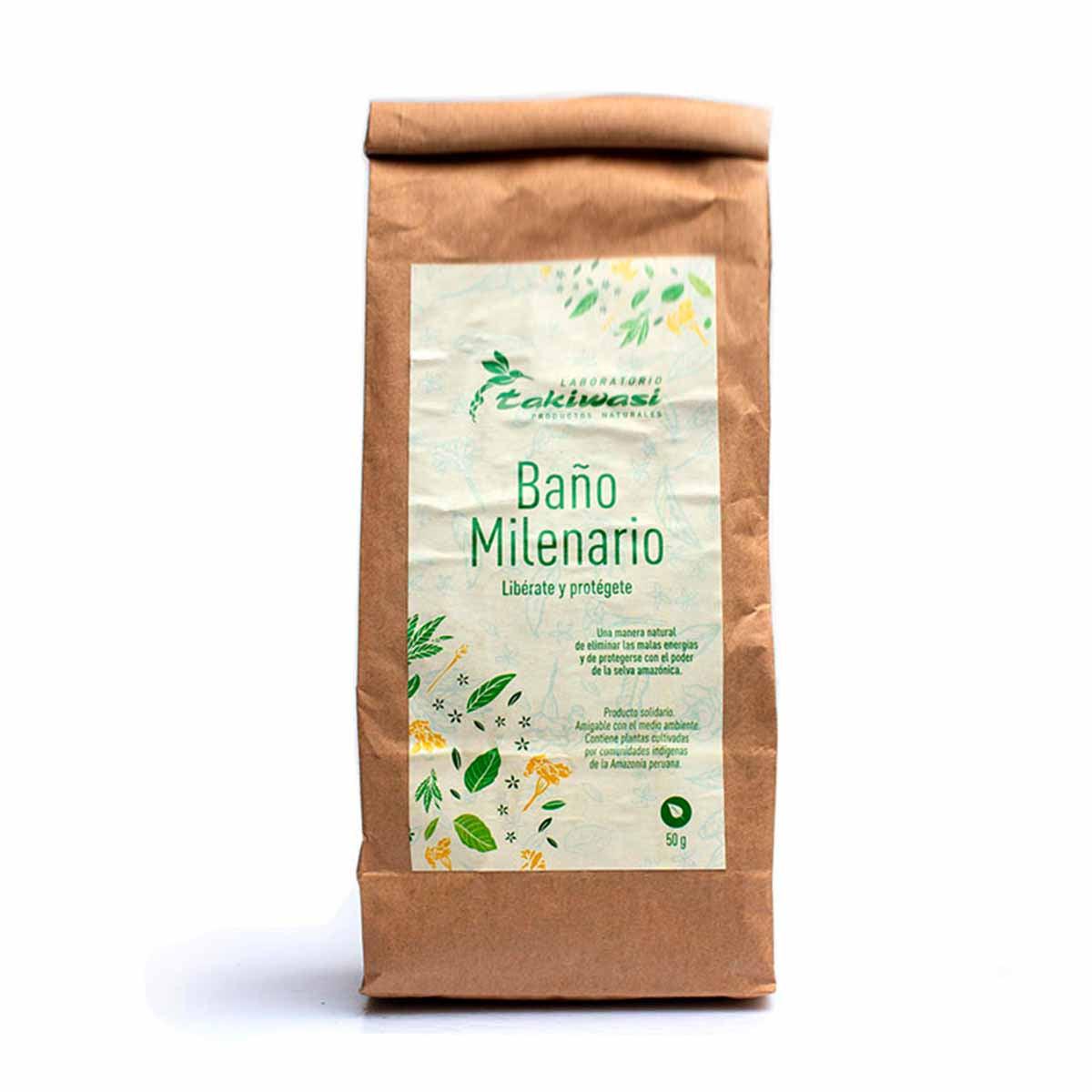 Baño Milenario - Hojas Deshidratadas de Plantas Aromáticas, Tabaco y Aceite Esencial de Palo de Rosa x 50 g - Tikafarma