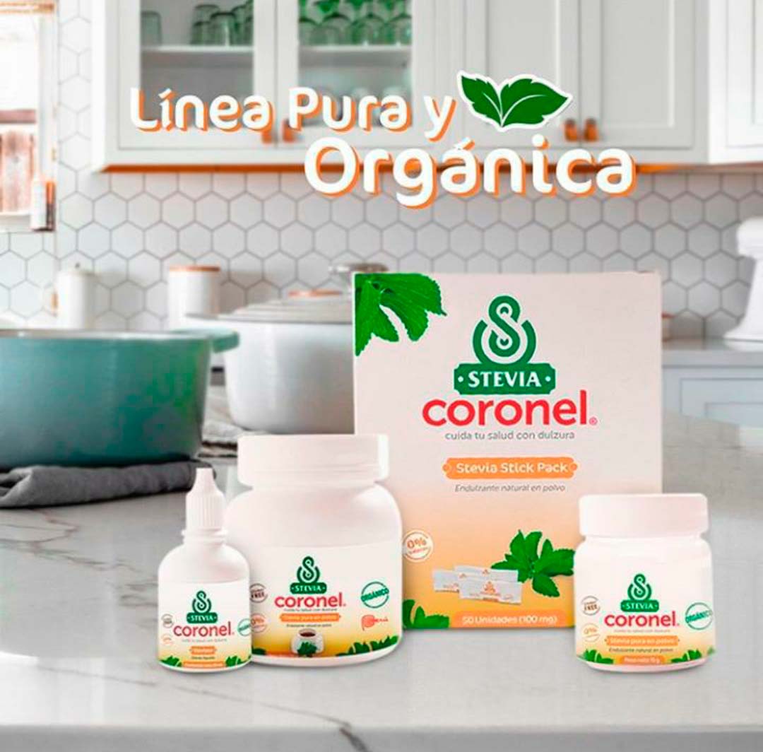 Stevia Coronel Pura y Orgánica en polvo - Stick Pack x 50u