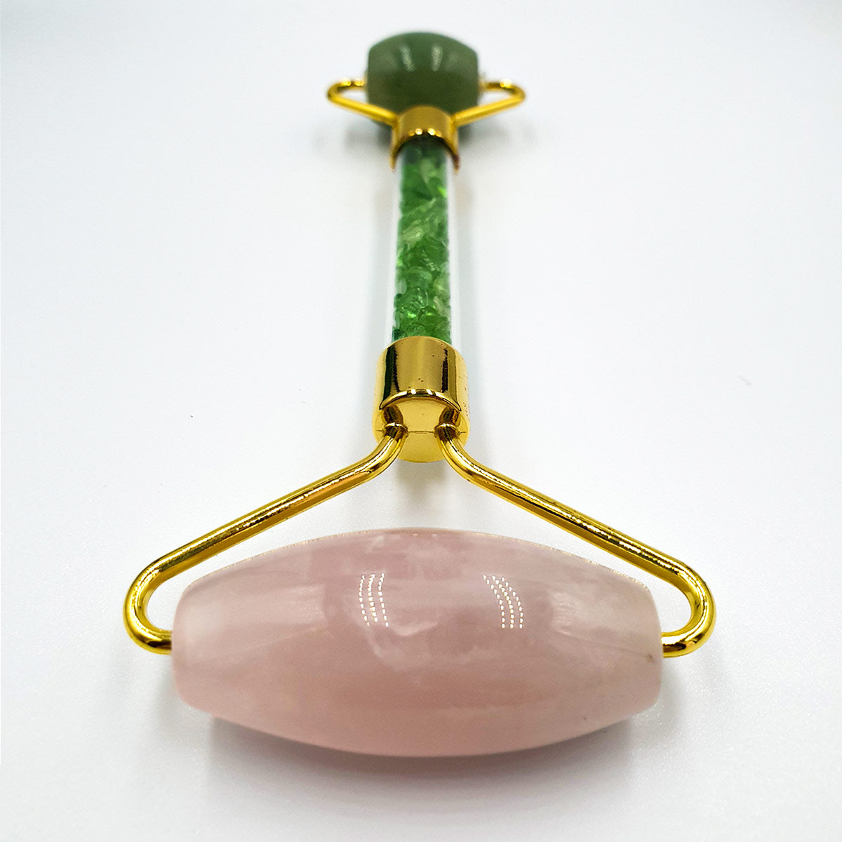 Rodillo Masajeador Facial de Cuarzo y Jade