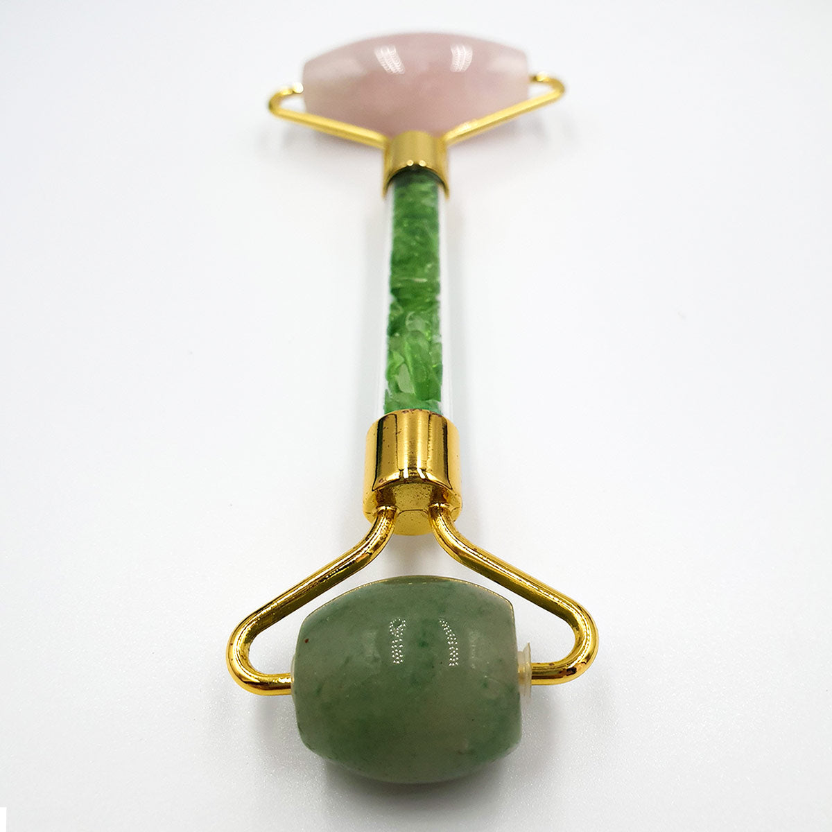 Rodillo Masajeador Facial de Cuarzo y Jade