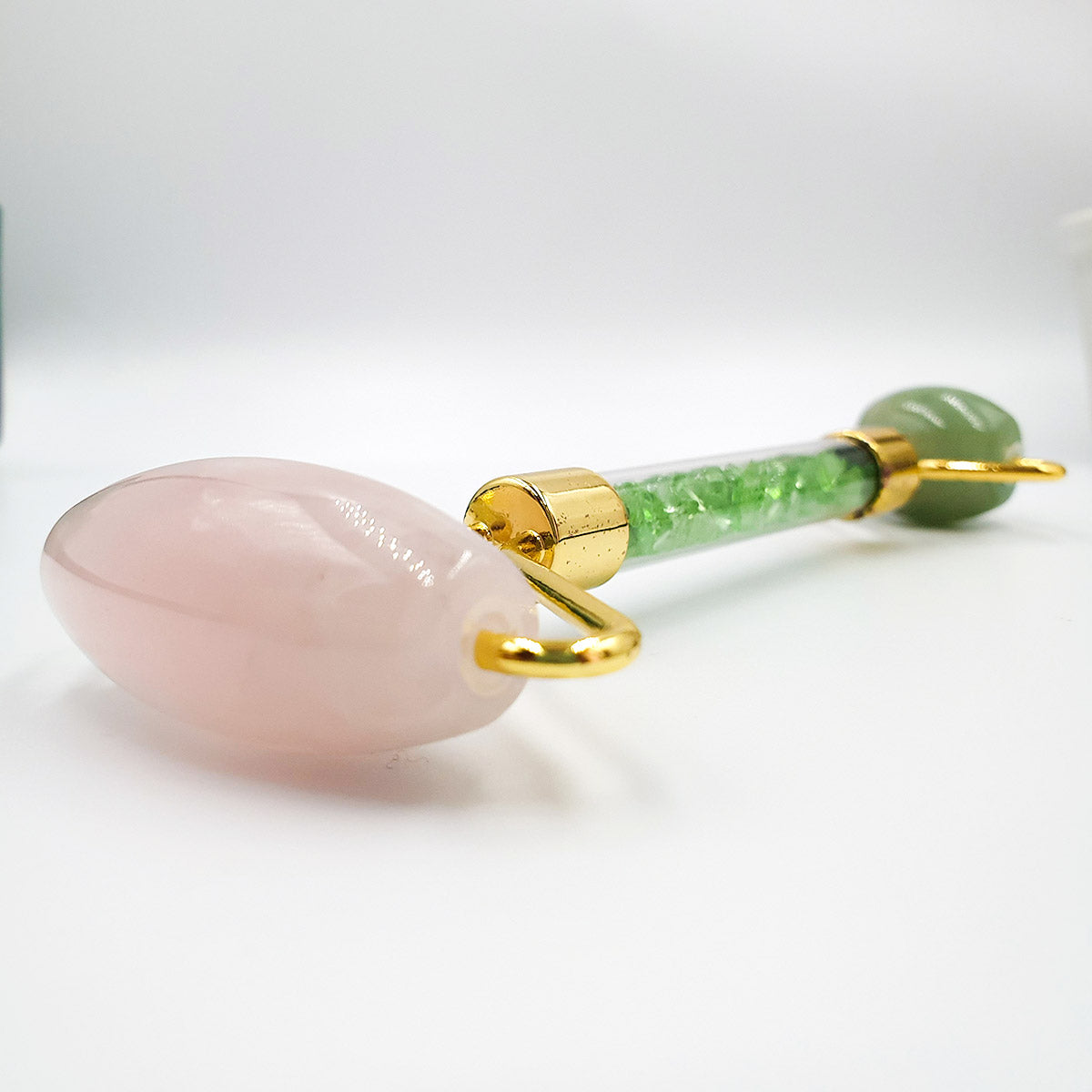 Rodillo Masajeador Facial de Cuarzo y Jade