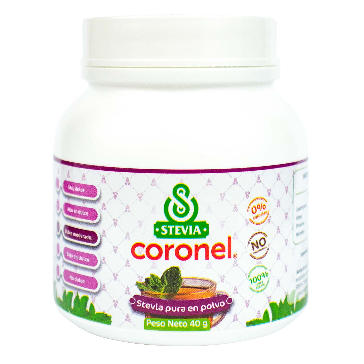 Stevia Coronel 100% Pura en polvo x 50g | Endulzante Natural Sin Calorías