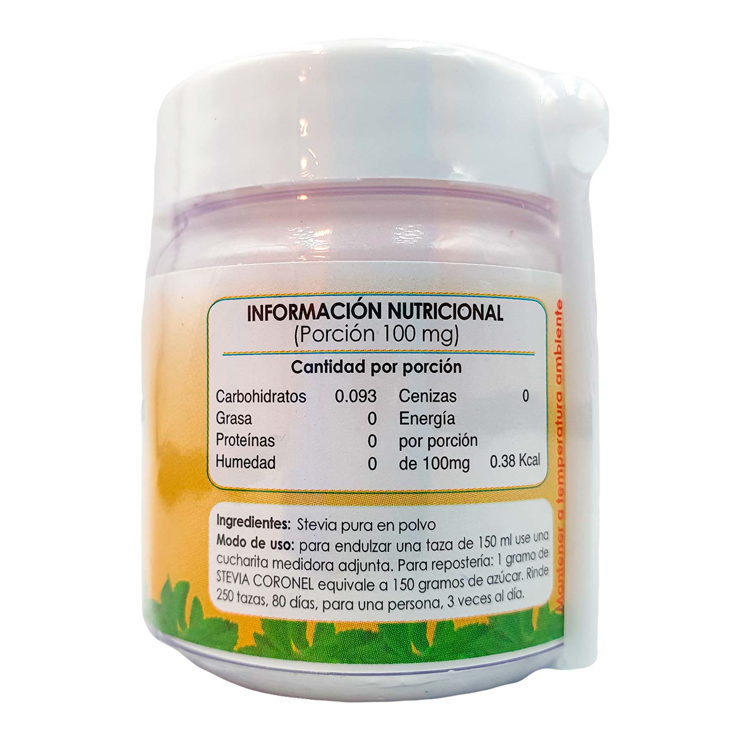 Stevia Coronel en Polvo 100% Pura y Orgánica x 15g | Endulzante Natural sin Calorías