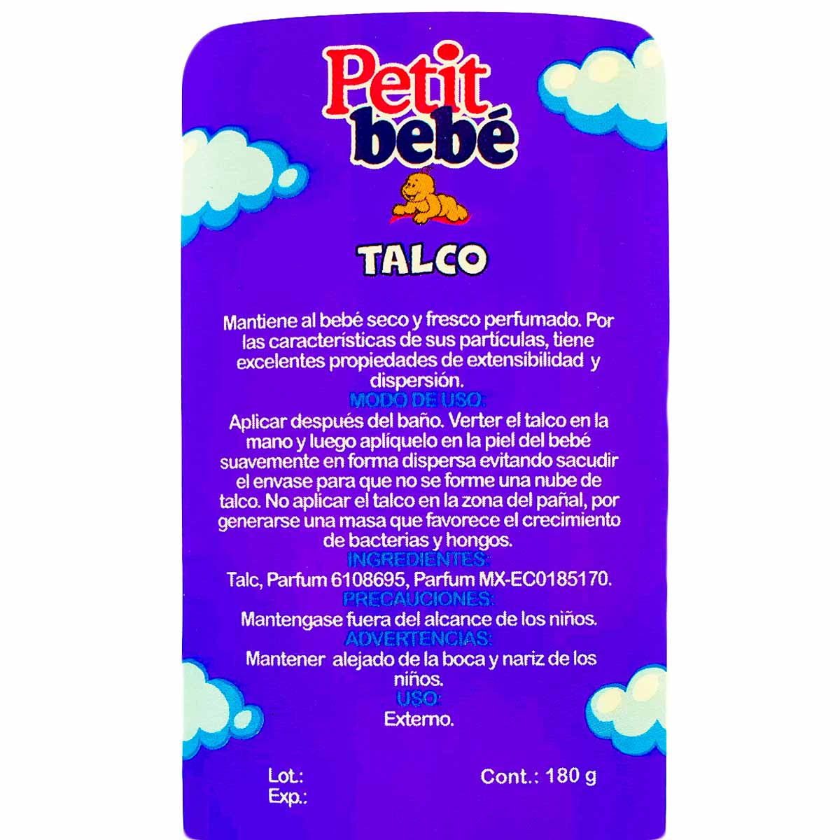 Talco Petit Bebé x 180g