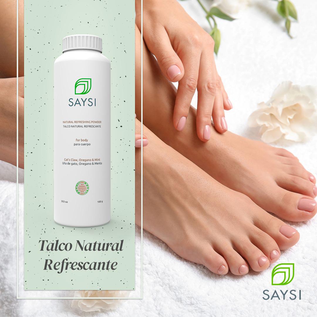 Talco Refrescante Natural con Uña de Gato, Orégano y Menta x 100g