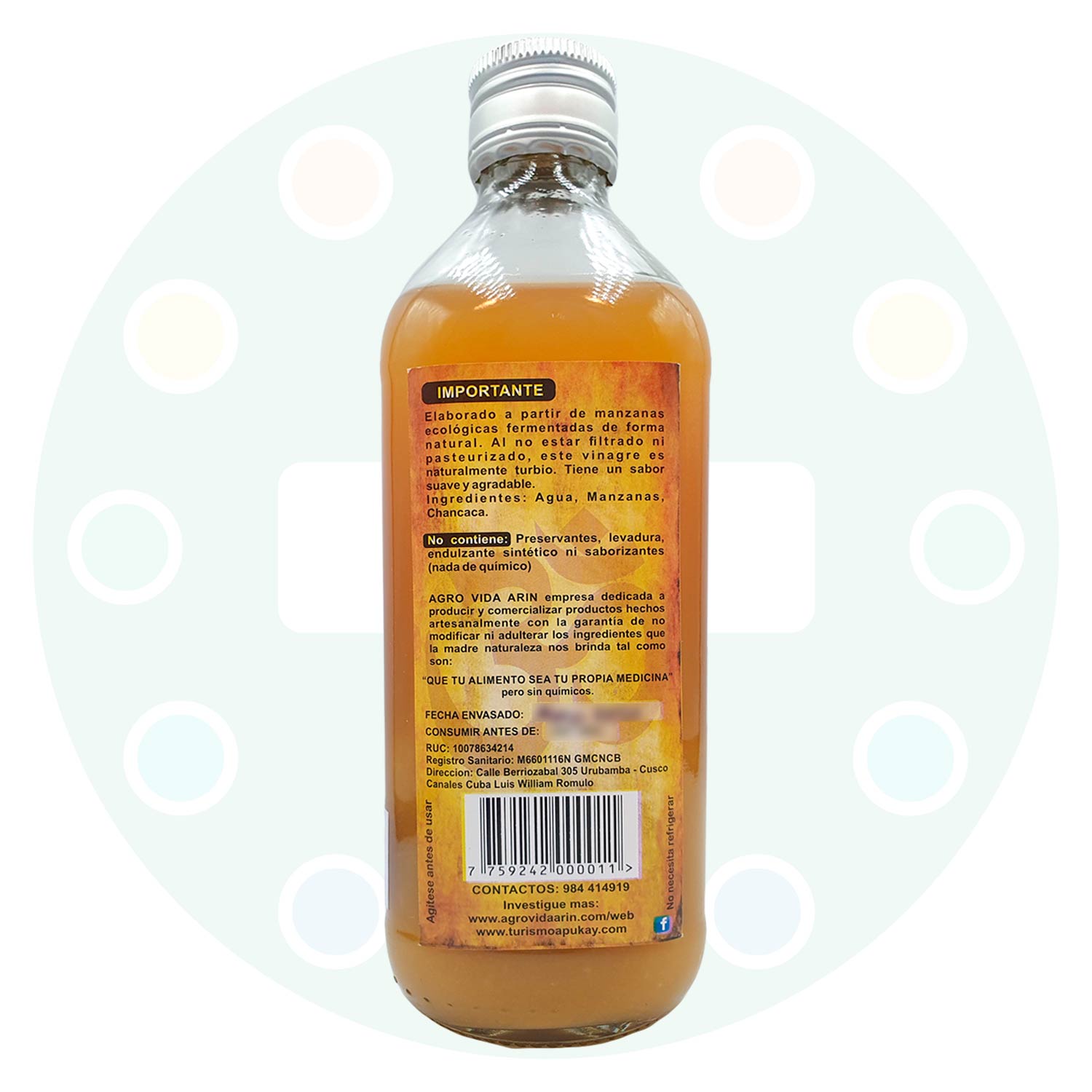 Vinagre de Manzana Orgánico x 500ml