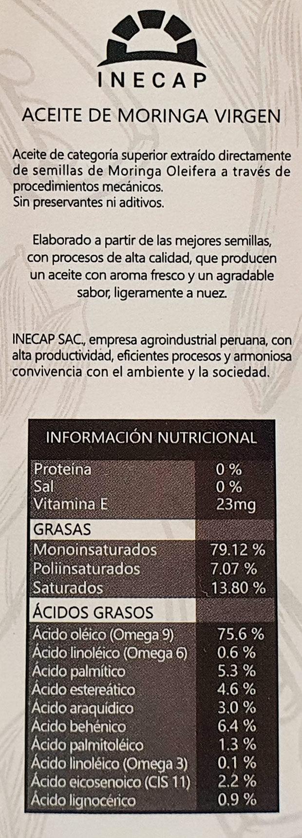 Aceite de Moringa Virgen x 500ml - Tikafarma