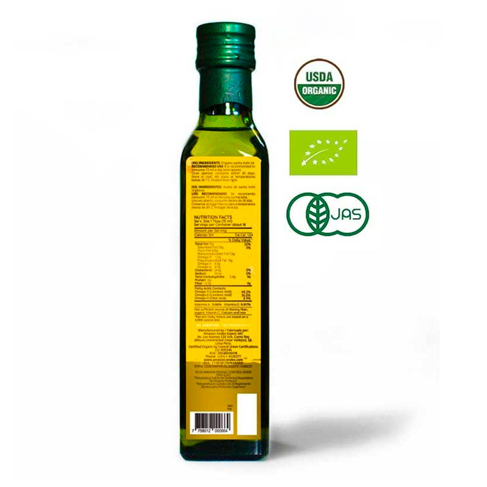 Aceite de Sacha Inchi orgánico x 250ml