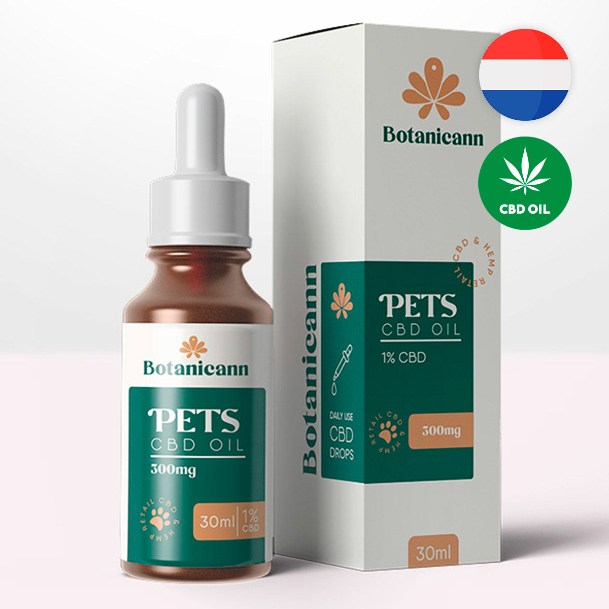 Botanicann Pets CBD Oil 300mg x 30ml (1%) - Razas Medianas