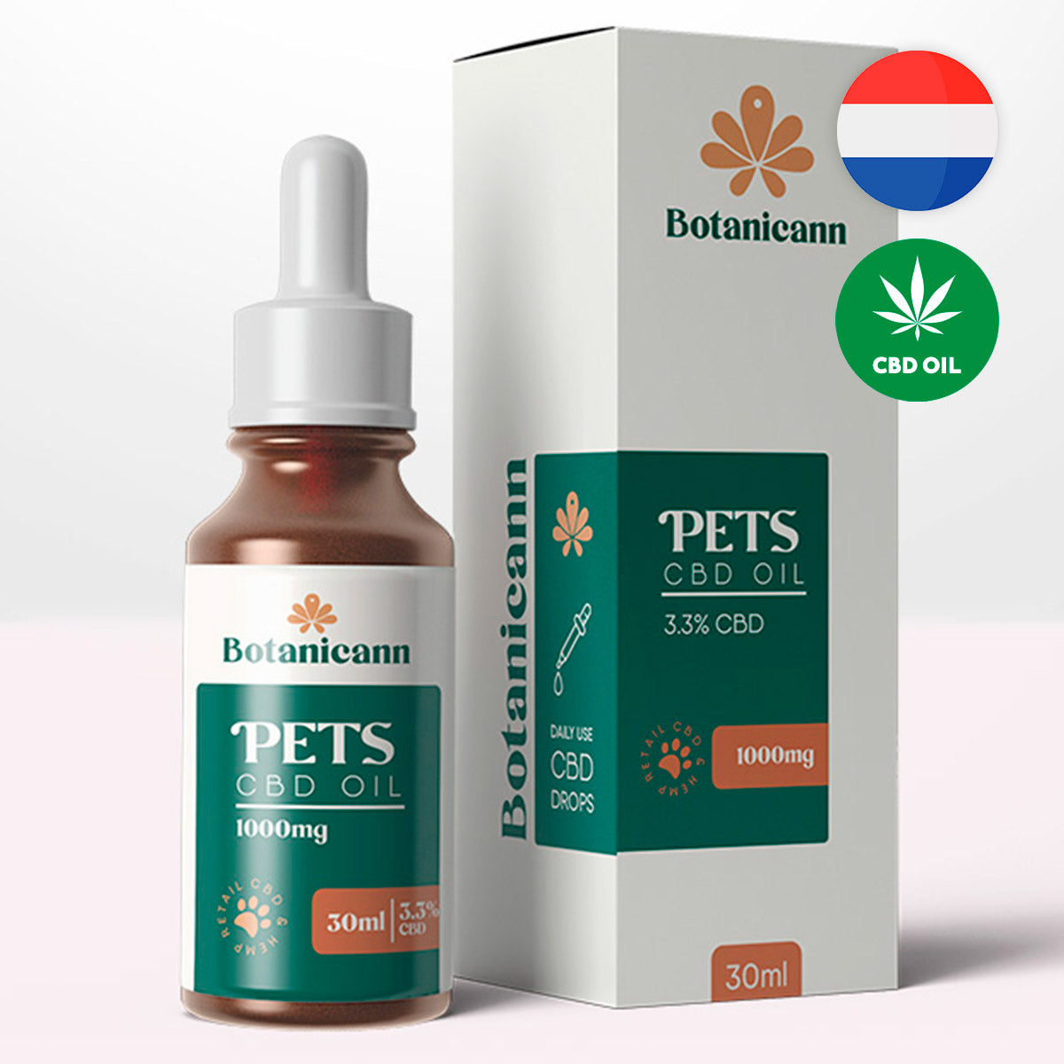 Botanicann Pets CBD Oil 1000mg x 30ml (3.3%) - Razas Grandes