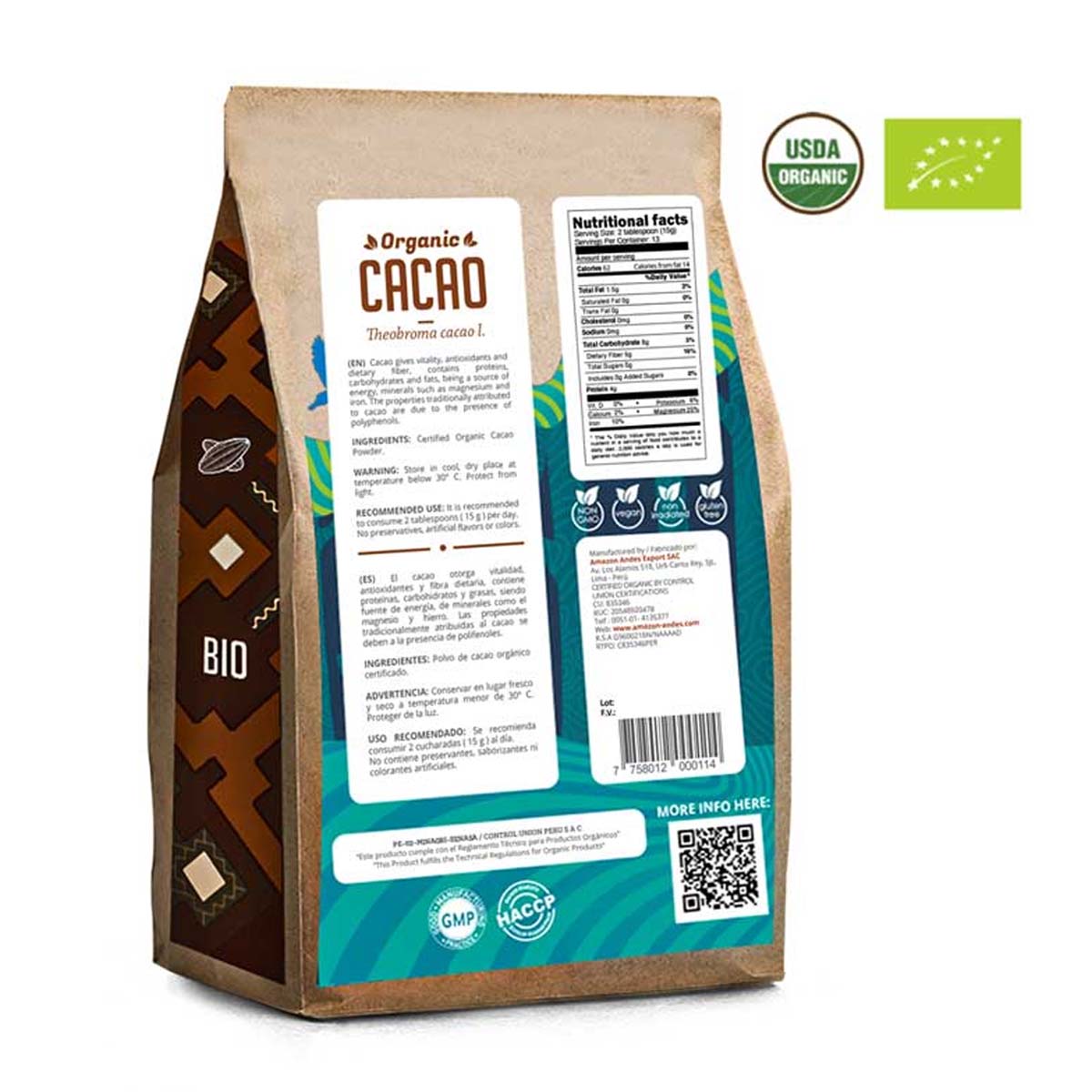 Cacao Orgánico en polvo x 200g