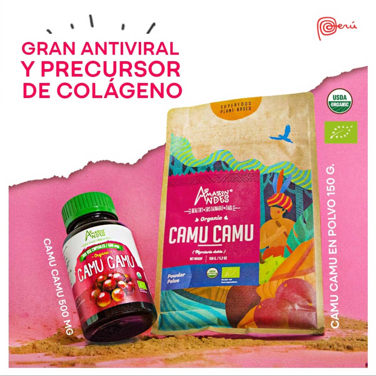 Camu Camu Orgánico - Vitamina C Natural en cápsulas (100 x 500mg)