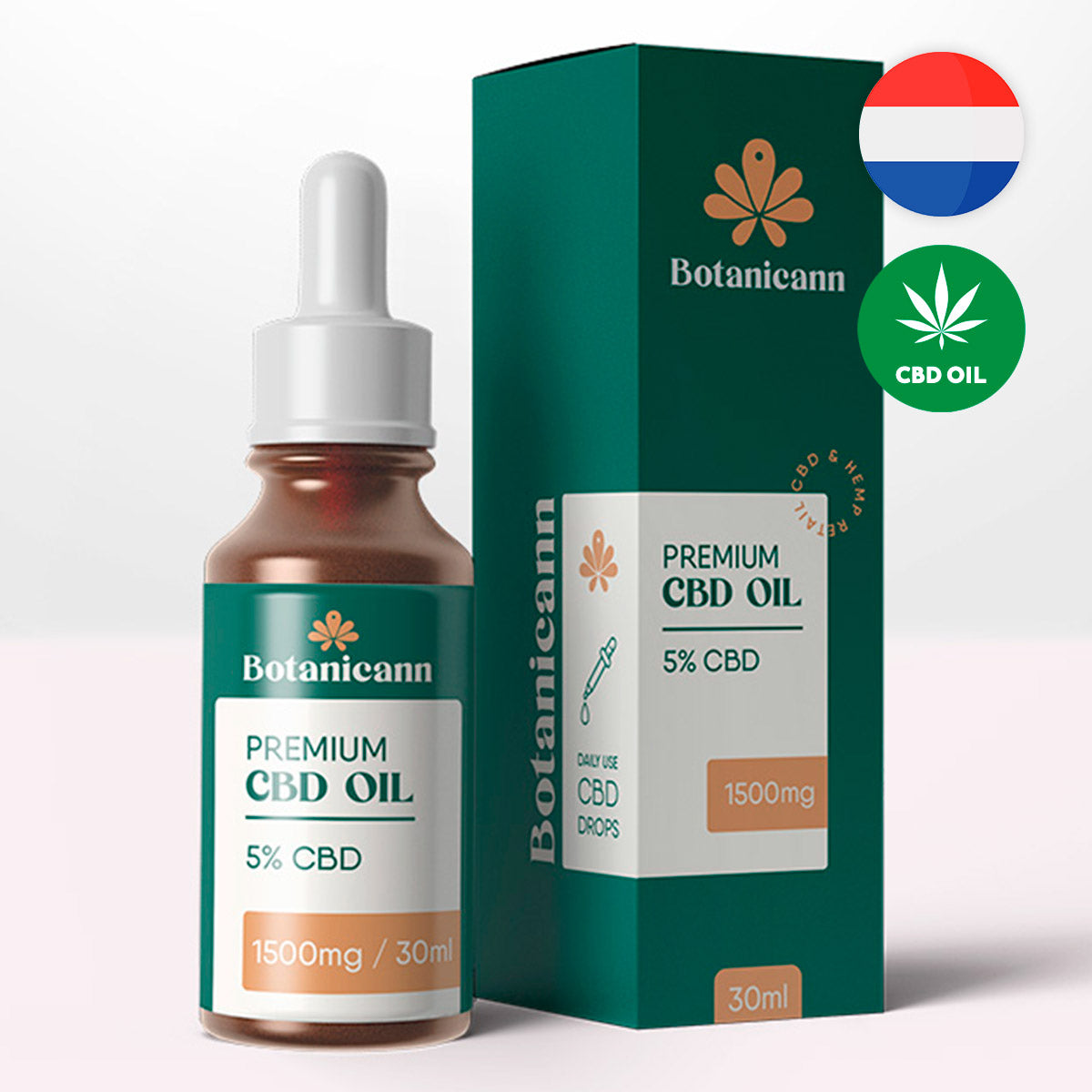 Botanicann CBD Oil 1500mg x 30ml (5% CBD) - Fuerte