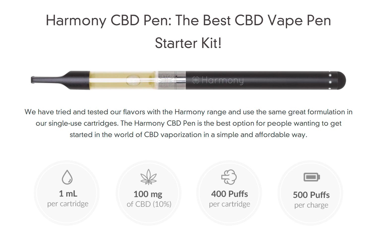 Vaporizador Harmony CBD Pen