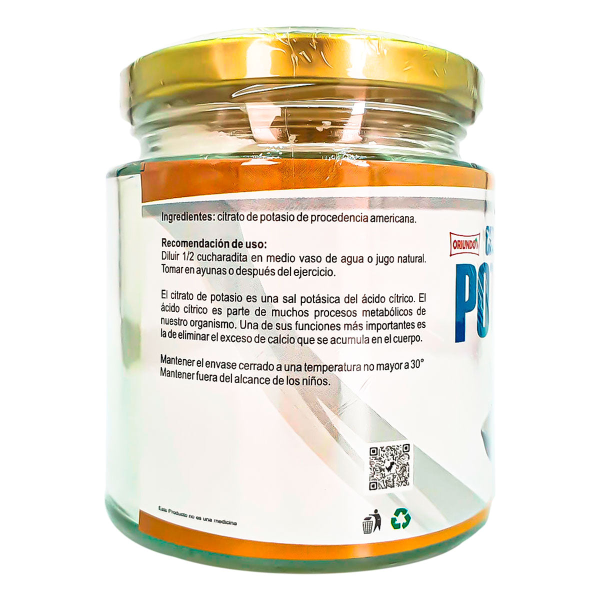 Citrato de Potasio Puro en Polvo x 220g | Salud Renal, Electrolitos, Calambres y Energía