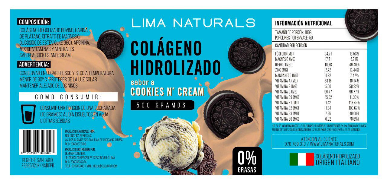 Colágeno Hidrolizado sabor Cookies & Cream x 500g - Tikafarma
