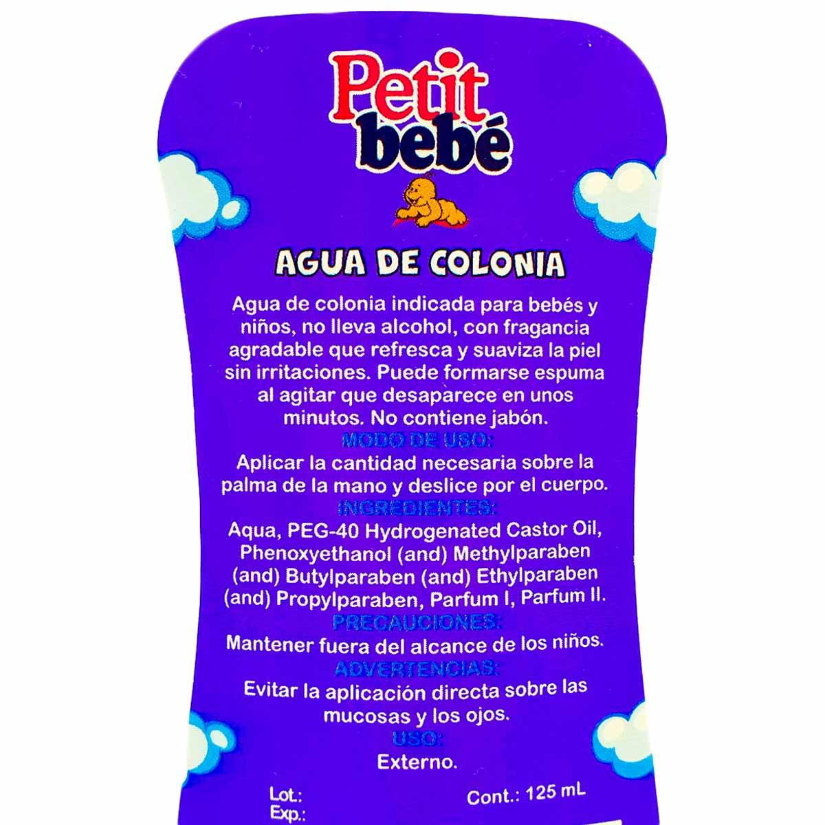 Agua de Colonia Petit Bebé x 125ml - Tikafarma