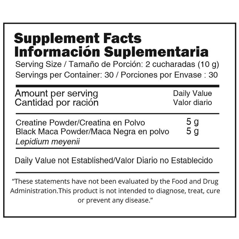 Creatina y Maca Negra en polvo x 300g
