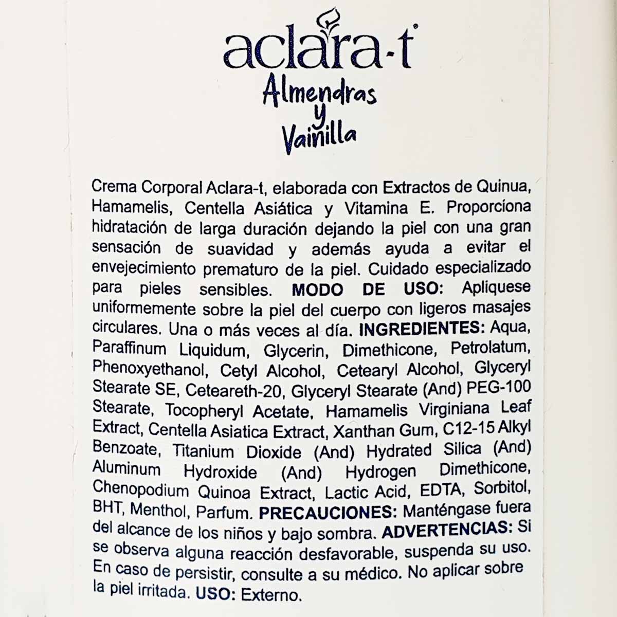 Crema Corporal - Almendras y Vainilla Aclara-T x 150g