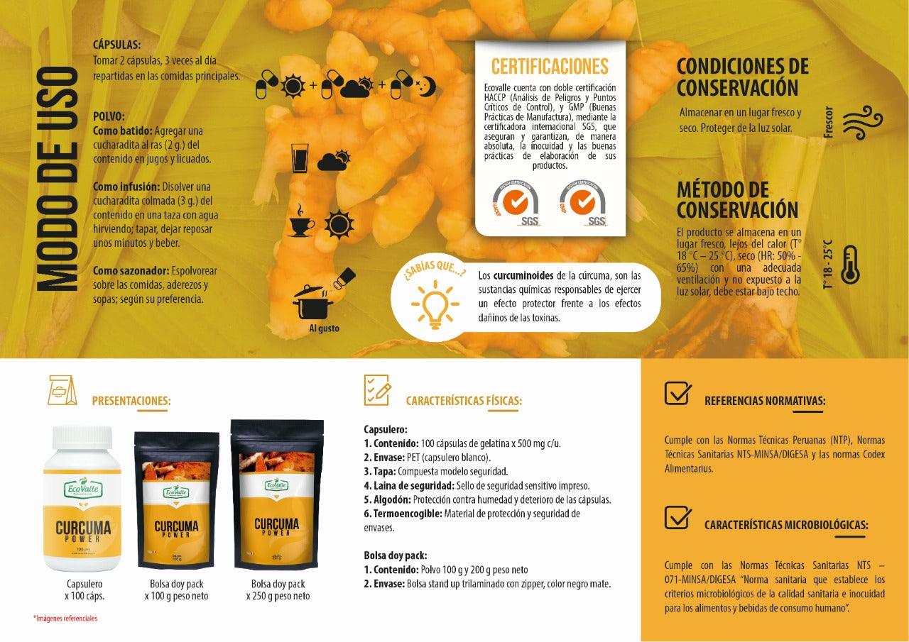 Cúrcuma en polvo x 100g - Tikafarma